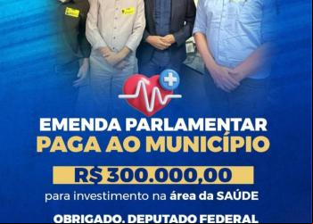 Couto Magalhães recebe R$ 300 mil para fortalecer a saúde básica com apoio do deputado Carlos Gaguim